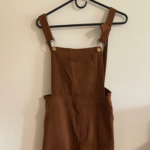 Orange Backless Suspender Jumpsuit - Picture 1 of 4